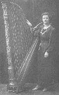 Sylvia Walters - Telynores Llynfi - with her pedal harp